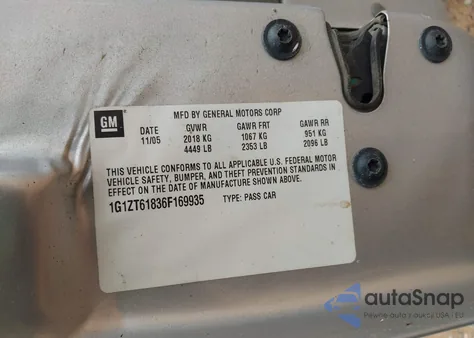 2006 Chevrolet Malibu Maxx Lt из США, поврежденный, VIN 1G1ZT61836F169935